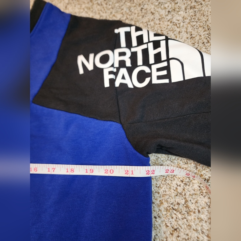 The North Face colorblock logo sweatshirt sodalite blue Lg women's - Picture 6 of 7